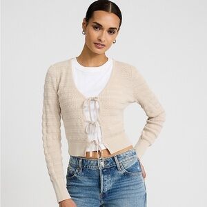 NWT Express Textured Tie Front Cardigan Sweater Size XL